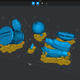 Una captura de pantalla mostrando modelos 3D en la app Halot Box